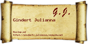 Gindert Julianna névjegykártya